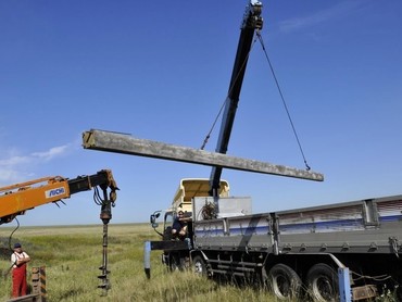 Установка опор ЛЭП