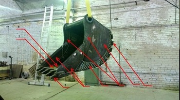 Ковш усиленный для экскаваторов строительных